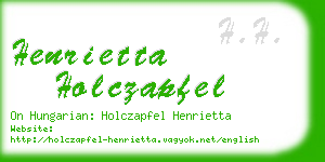 henrietta holczapfel business card